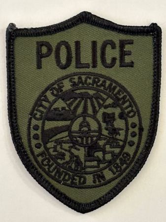 Sacramento, CA Police Department Hat Patch - OD GRN / BLK